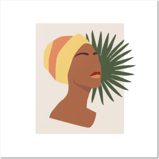 Black Woman Palm Leaf Posters and Art